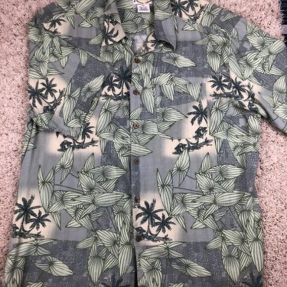 Banana Cabana Men’s XXL Tropical Hawaiian Silk Short Sleeve Button Up Shirt - Picture 3 of 7